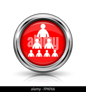 Organizational chart with people icon. Shiny glossy internet button on ...