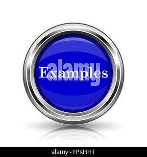 Examples icon. Shiny glossy internet button on white background. Stock Photo