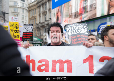 London, UK. 19th March 2016  Thousands of marchers during the anti Racism march held in London, UK  Credit: Pete Lusabia/Alamy Live News Stock Photo