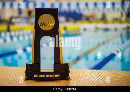 The Trophy during the NCAA Women's Swimming and Diving Championship on ...