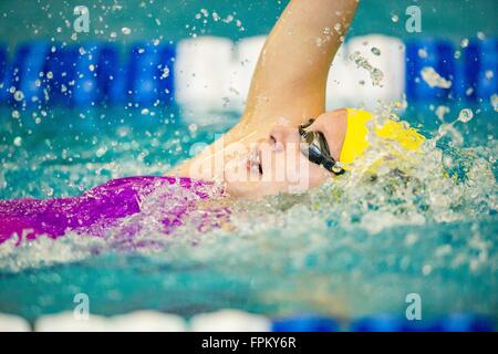 LSU swimmer Danielle Stirrat during the NCAA Women's Swimming and Diving Championship on Saturday Mar. 19, 2016 at Georgia Tech Campus Recreation Center, in Atlanta, GA. Jacob Kupferman/CSM Stock Photo