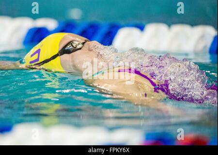 LSU swimmer Danielle Stirrat during the NCAA Women's Swimming and Diving Championship on Saturday Mar. 19, 2016 at Georgia Tech Campus Recreation Center, in Atlanta, GA. Jacob Kupferman/CSM Stock Photo