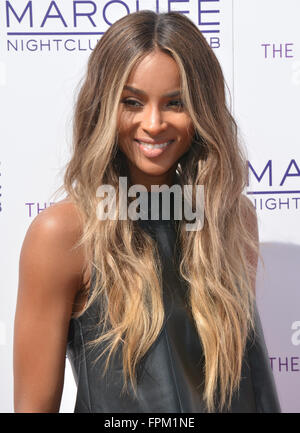 Las Vegas, Nevada, USA. 19th Mar, 2016. Singer Ciara arrives for a performance at the Marquee Dayclub Season grand opening on March 19, 2016 at the Cosmopolitan Hotel & Resort in Las Vegas, Nevada. © Marcel Thomas/ZUMA Wire/Alamy Live News Stock Photo