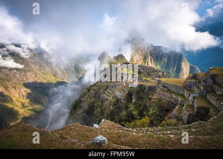 Machu Picchu, UNESCO World Heritage Site. One of the New Seven Wonders of the World. Stock Photo