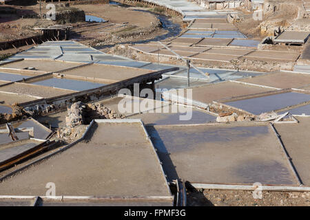 Old salt flats, Añana, Alava, Basque Country, Spain Stock Photo