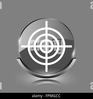 target icon glossy grey, isolated on white background Stock Photo - Alamy