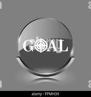 target icon glossy grey, isolated on white background Stock Photo - Alamy