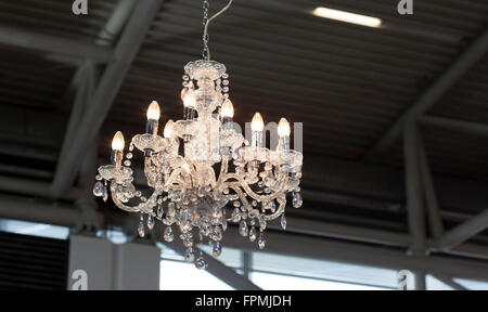Chandelier in hall Stock Photo