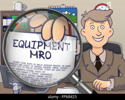 Equipment MRO through Lens. Doodle Concept. Stock Photo