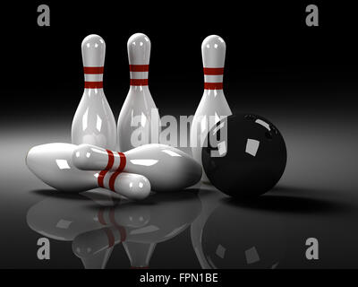 Bowling Concept , 3d rendered image. Stock Photo