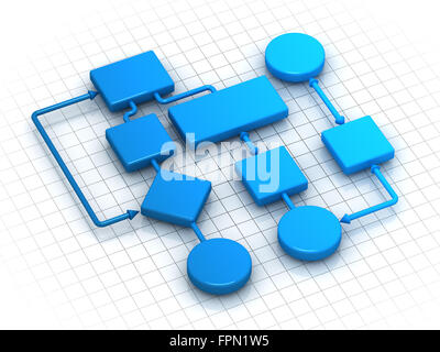 Flowing Chart , computer generated image. Stock Photo