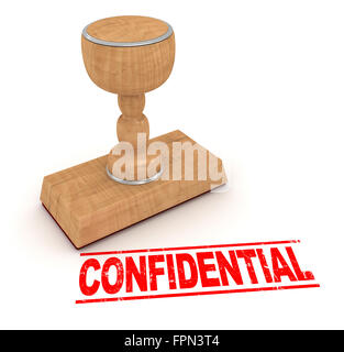 Rubber stamp - confidential , 3d rendered image. Stock Photo