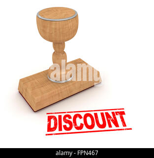 Rubber stamp - discount , This is a computer generated and 3d rendered picture. Stock Photo