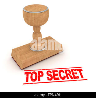 Rubber stamp - top secret , 3d rendered image. Stock Photo