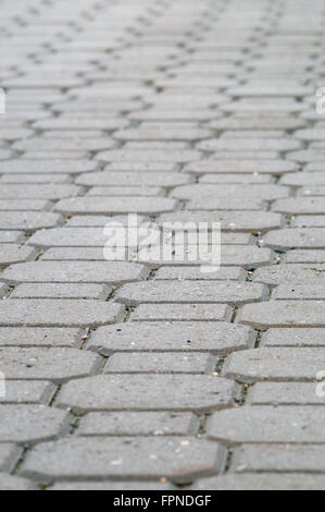 Decorative ceramic tiles pavement, vertical view with selective focus Stock Photo