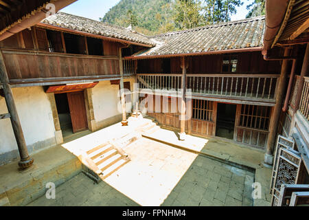 Ha Giang, Vietnam - March 18, 2016: Old building at Sa Phin Town in Ha giang province, Vietnam Stock Photo