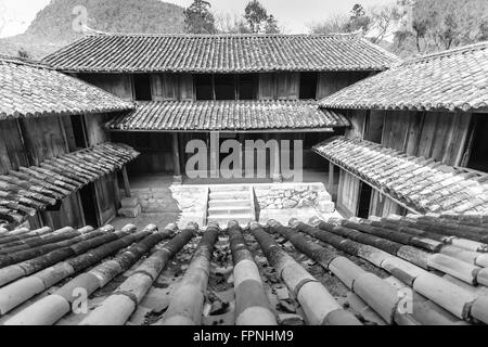 Ha Giang, Vietnam - March 18, 2016: Old building at Sa Phin Town in Ha giang province, Vietnam Stock Photo