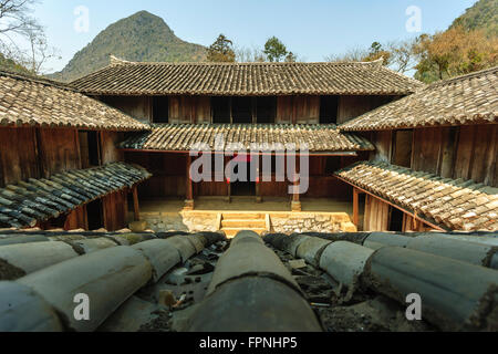 Ha Giang, Vietnam - March 18, 2016: Old building at Sa Phin Town in Ha giang province, Vietnam Stock Photo