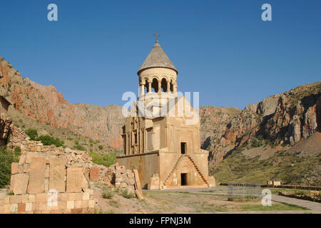 Noravank monastery, Surp Astvatsatsin and Khatchkar cross stones, Armenia Stock Photo