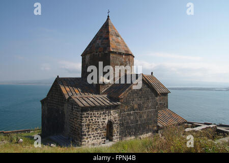 Sevanavank monastery (Surb Arakelots Church) on Lake Sevan, Armenia Stock Photo