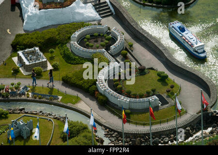 Bruparck Mini Europe Theme Park, Brussels, Belgium. Aerial view of Mini-Europe model village in Belgium. Stock Photo