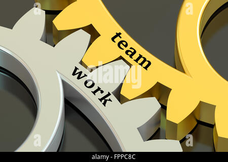 Team Work concept on the gearwheels Stock Photo