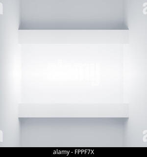 Abstract empty white interior with niche shelf, minimal architectural ...