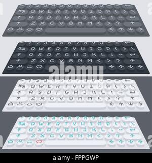 Vector flat modern keyboard, alphabet round buttons. Material design Stock Vector