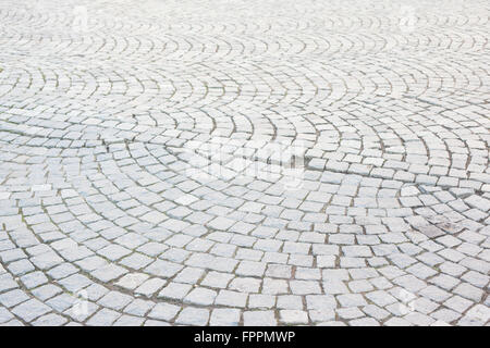 Patterned cobblestone street Stock Photo