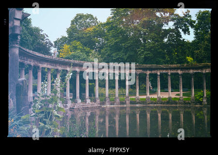 Vintage image of columns in parc Monceau in Paris, France. Stock Photo