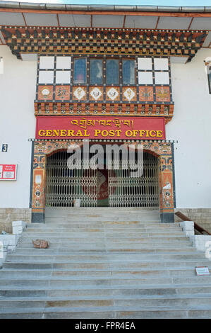 The General Post Office building in Thimphu, Bhutan. Stock Photo