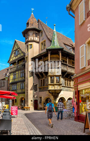 Medieval house Maison Pfister at Colmar, Alsace, Haut Rhin, France Stock Photo