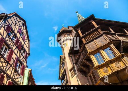 Medieval house Maison Pfister at Colmar, Alsace, Haut Rhin, France Stock Photo