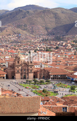 Geography/travel, Americas, Peru, Andes, Cusco, The 16th and 17th Century city centre of Cusco, Plaza de Armas Stock Photo