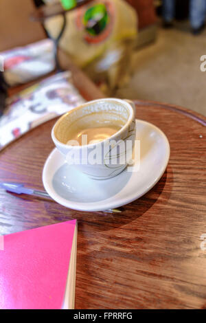 Coffee cup in a bar in Stockholm, Sweden Stock Photo