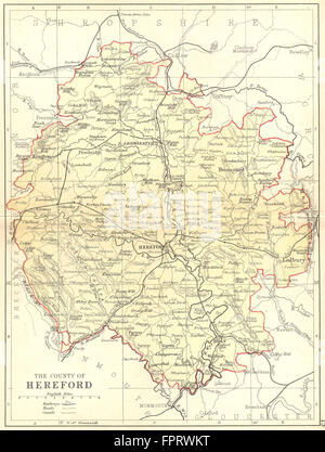 HEREFORD: Philip, 1876 antique map Stock Photo