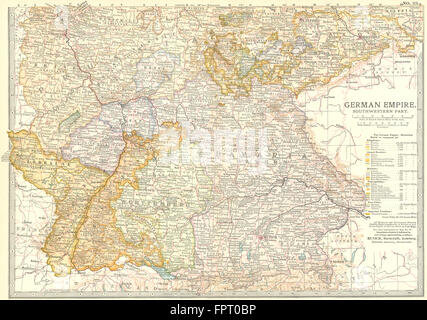 GERMANY: German Empire, SW, 1903 antique map Stock Photo