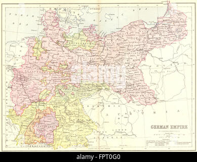 GERMANY: German Empire, 1870 antique map Stock Photo - Alamy