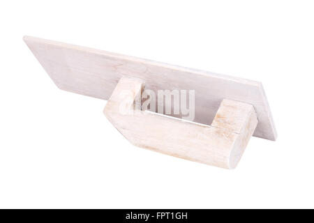 construction wood trowel, isolated on white background Stock Photo