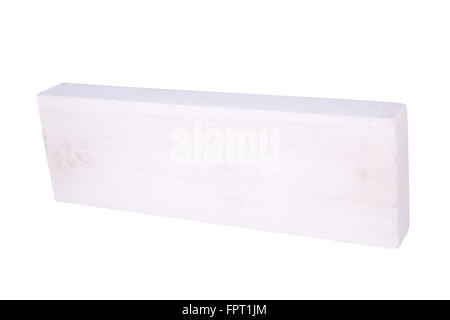 stack of white Lightweight Concrete block, Foamed concrete block, isolated on white background Stock Photo