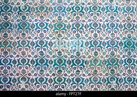 Old traditional Turkish ceramic tiles, Istanbul, Turkey Stock Photo