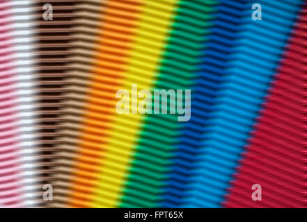 abstract blurs of diagonal lines of colourful corrugated cardboard - abstract colour background, backgrounds Stock Photo