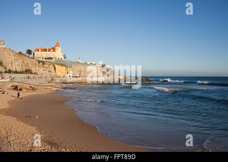 Portugal, Estoril, resort town, Praia Da Poca beach by the Atlantic Ocean, vacation, holidays on Portuguese coast Stock Photo