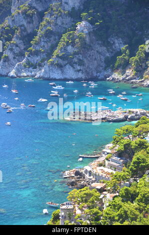 Picturesque Marina Piccola on Capri island in southern Italy. Stock Photo