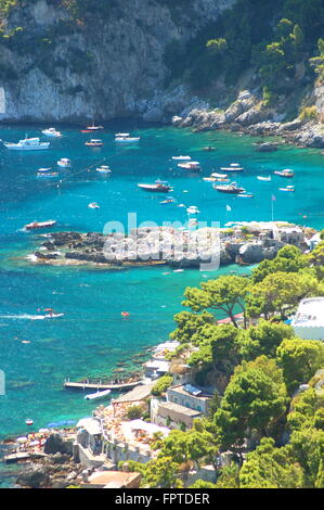 Picturesque Marina Piccola on Capri island in southern Italy. Stock Photo