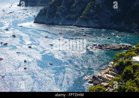 Picturesque Marina Piccola on Capri island in southern Italy. Stock Photo