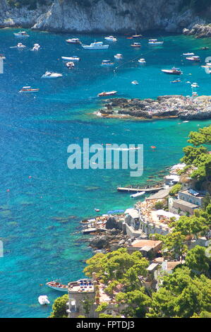 Picturesque Marina Piccola on Capri island in southern Italy. Stock Photo