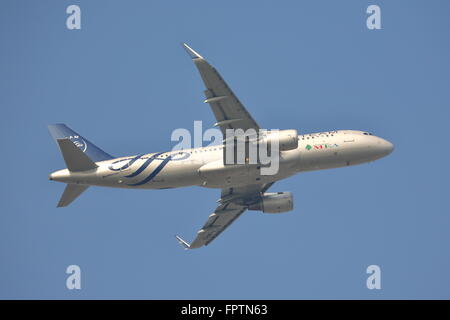 Middle East Airlines Skyteam Airbus A320-214(WL) T7-MRD departing from Heathrow Airport, London, UK Stock Photo