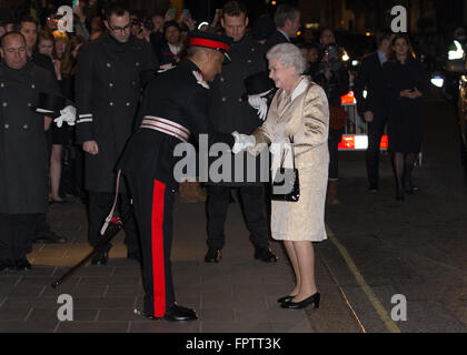 The Queen, patron of the Gold Service Scholarship attends award ceremony to find best front of house professionals.  Featuring: HM The Queen, Elizabeth II Where: London, United Kingdom When: 16 Feb 2016 Stock Photo