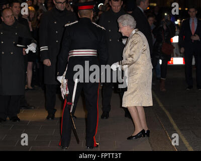 The Queen, patron of the Gold Service Scholarship attends award ceremony to find best front of house professionals.  Featuring: HM The Queen, Elizabeth II Where: London, United Kingdom When: 16 Feb 2016 Stock Photo